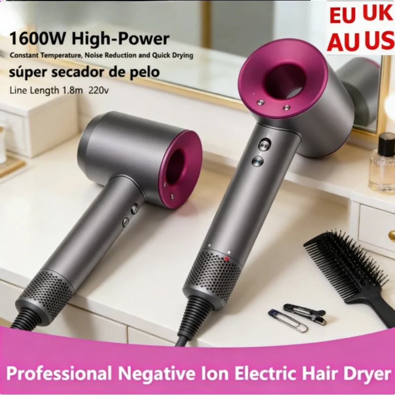 

New 2026 High Speed Hair Dryer Professional Ionic Blow Dryer 1600W Fast Drying No Hair Flick for Home Salon Use