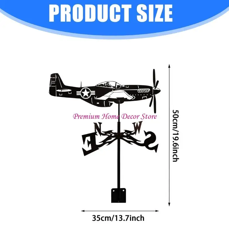 Retros Fighter Wind Direction Indicators Metal Weathervane For Outdoor Garden Barn Gazebo Decoration JOMD view 6