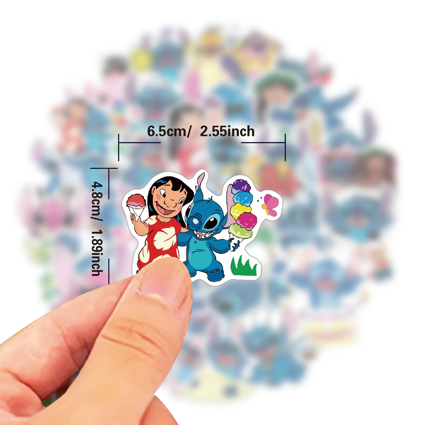 Cute Lilo & Stitch Cartoon Stickers, Diário DIY, Laptop, Bagagem, Skate, Decalques Graffiti, Brinquedo clássico divertido, 50pcs