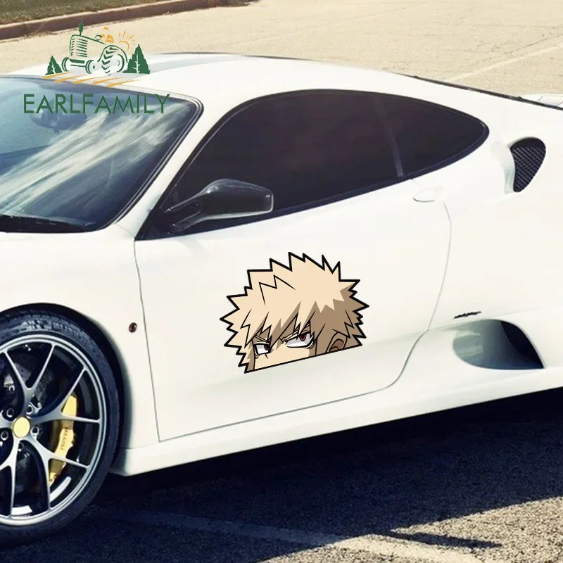 

EARLFAMILY 43 см x 31,4 см для аниме Peeking, автомобильные наклейки, виниловый материал, наклейка, наклейки на мотоцикл, водонепроницаемые для JDM SUV RV