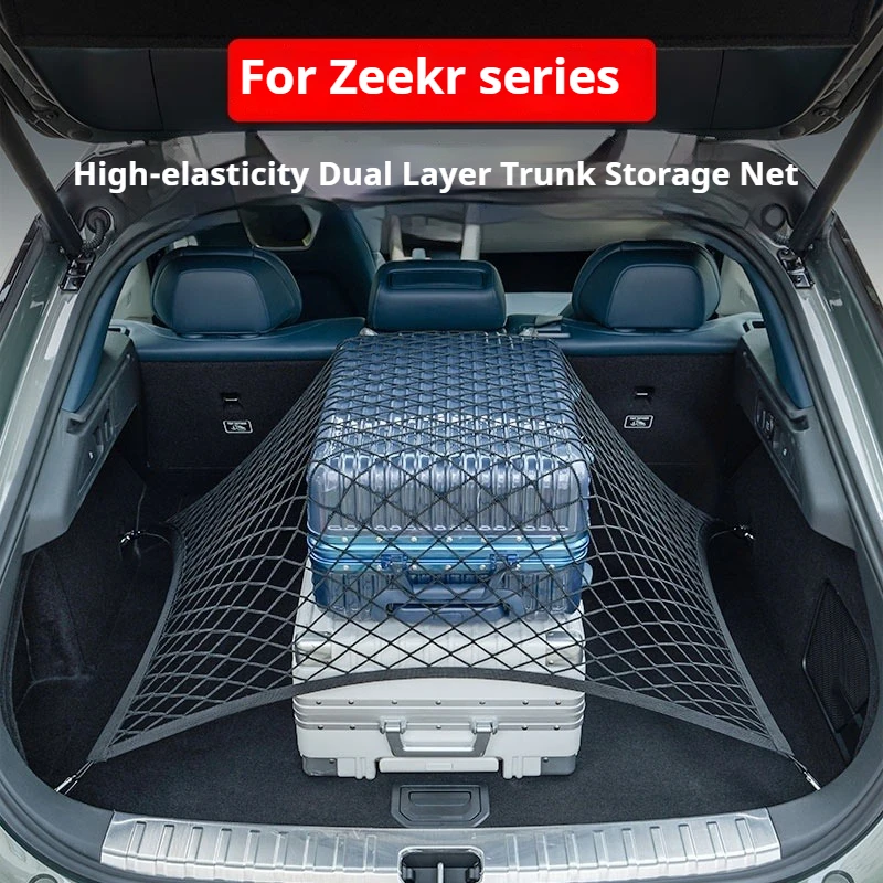 For Zeekr 001 7X  007GT 2021-2025 Car Trunk Storage Net Styling Trunk Fixed Mesh Pockets Luggage Storage Net Auto Accessories