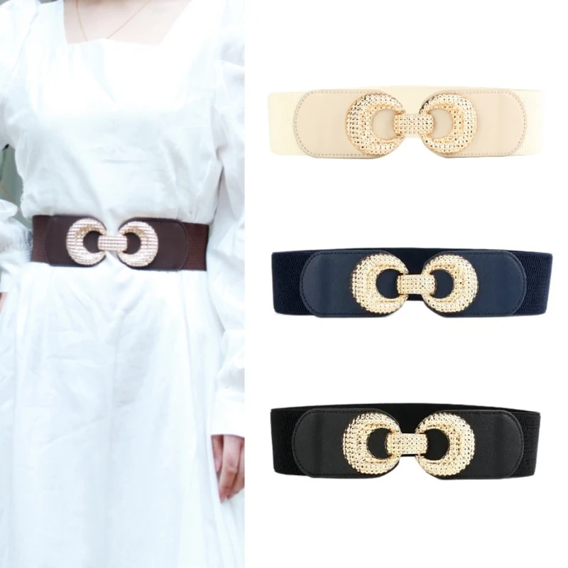 

Women Elastic Belt Waist Girdle Belt Elegant Metal Buckle Corset Belt Lady Waiststrap Fashion Waist Decors