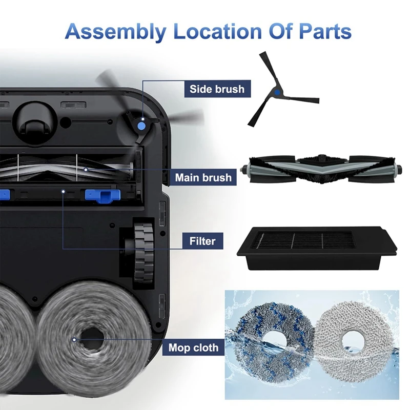 Vervangende Onderdelen Compatibel Voor Ecovacs Deebot X2 Omni Stofzuiger, Hoofdborstel, Zijbrushe, Filter, Dweildoek, Stofzakken
