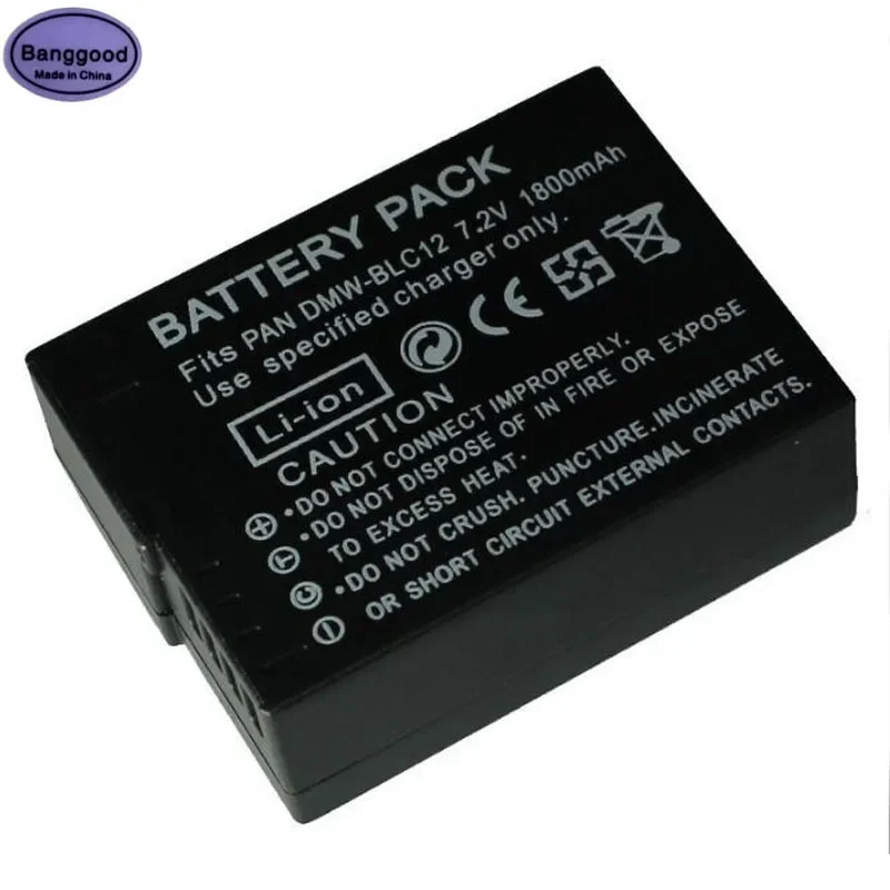 

7.2V 1800mAh DMW-BLC12 DMW BLC12 Camera Battery For Panasonic DMW BLC12PP BLC12E BP-DC12 Lumix DMC GH2 G6 G5 G7 FZ1000