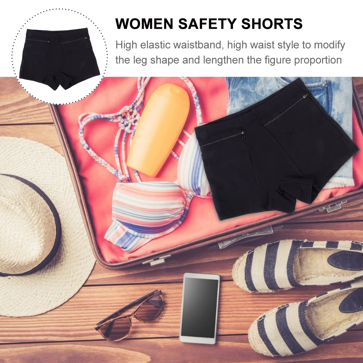

1pc Safety Shorts High Lady Underwear Waist Elastic Slim Bottoming Underwear Security Underpants