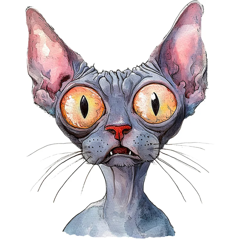 T2303# Sphynx Cat Self-Adhesive Toilet Stickers,Wall Decal Removable, Vinyl Car Sticker for Bathroom Decor, Outdoor Indoor Use