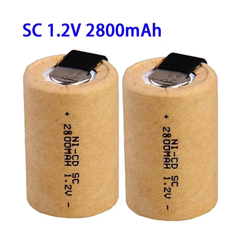 Original Screwdriver Electric Drill SC Batteries 1.2V 2800mah SC Ni-Cd Rechargeable Battey with Tab Power Tool NiCd SUBC Cells