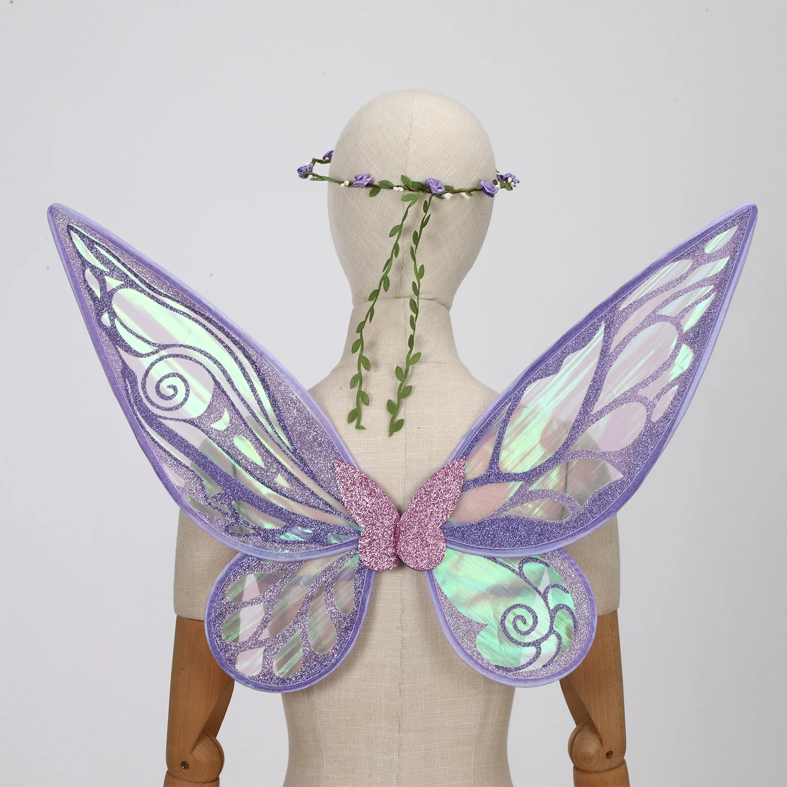 

Adult Kids Halloween Party Elf Cosplay Costume Fancy Dress Up Props Butterfly Fairy Wings Elf Angel Role Play Set for Women Girl