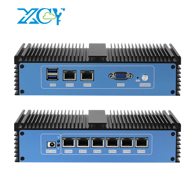 

XCY Firewall Mini PC 8x Ethernet i211AT NIC intel Celeron 3865U CPU Compatible with Windows Ubuntu Pfsense Debian OpenWrt