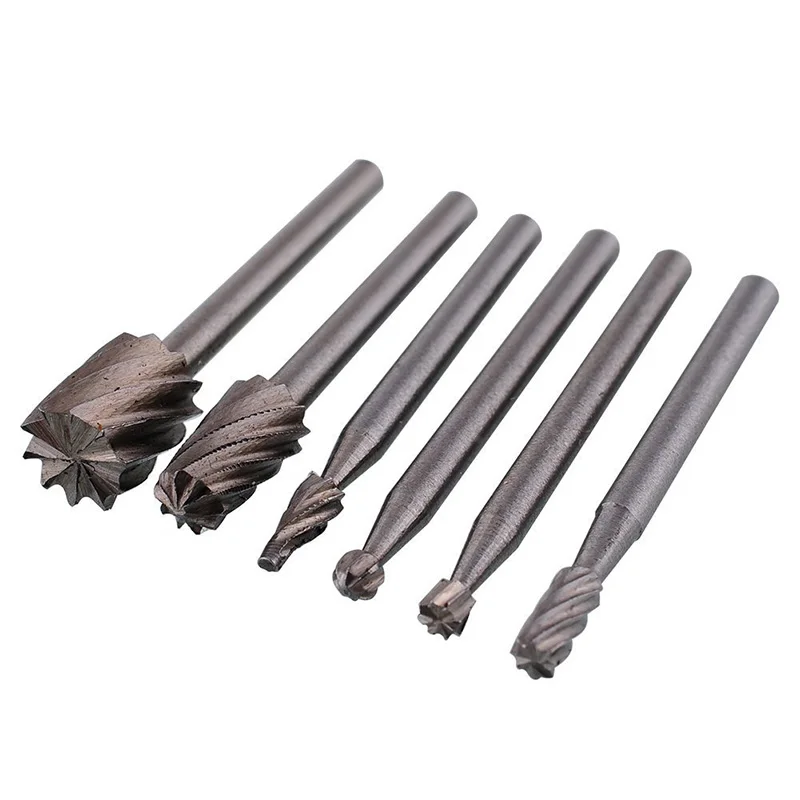 Conjunto de brocas do roteador de roteamento HSS, Ferramenta Dremel Carbide Rotary Burrs, Arquivo cortador rotativo, Rotary Cutter Bits Set Metal