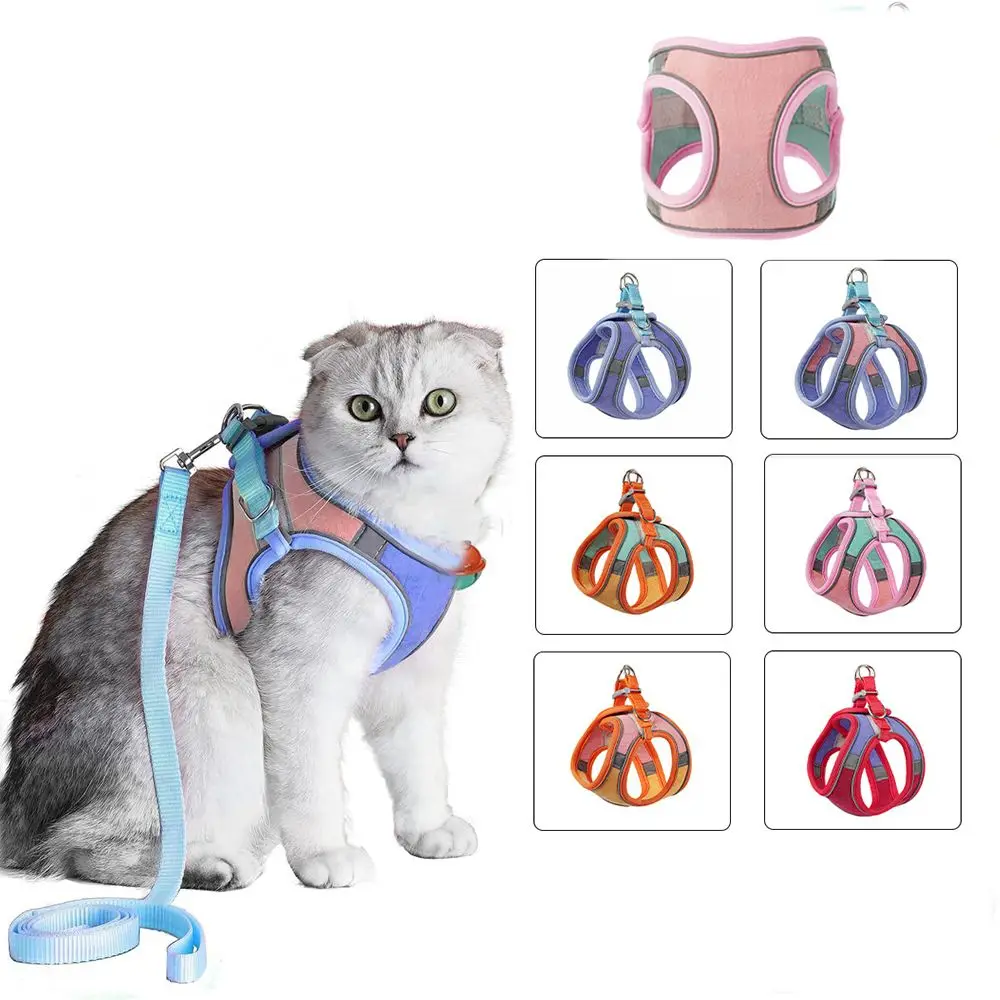 Outdoor Anti-leak Soft Vest Harness Dog Leash Breathable Cat Harness Cat Collar Cat Accessories Pets Vest