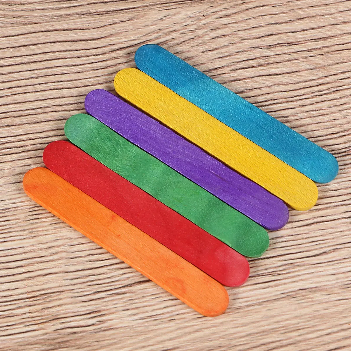 

50pcs Wooden Craft Sticks 9 3x1x2cm Bright Colored Natural Wood Smooth Ideal for Models Kids DIY Projects Gifts
