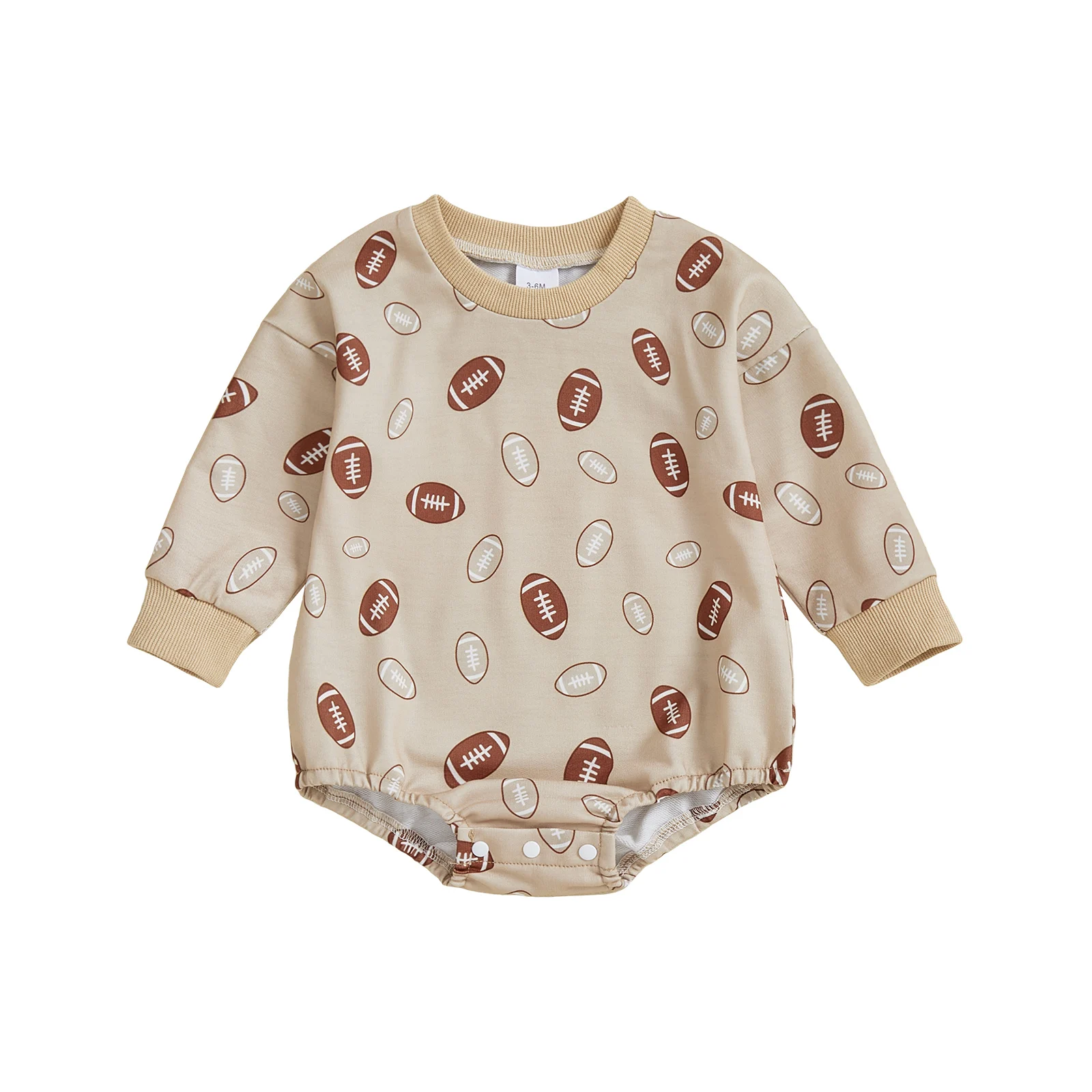 

Toddler Baby Boy Autumn Romper Comfortable Rugby Print Crew Neck Long Sleeve Jumpsuit