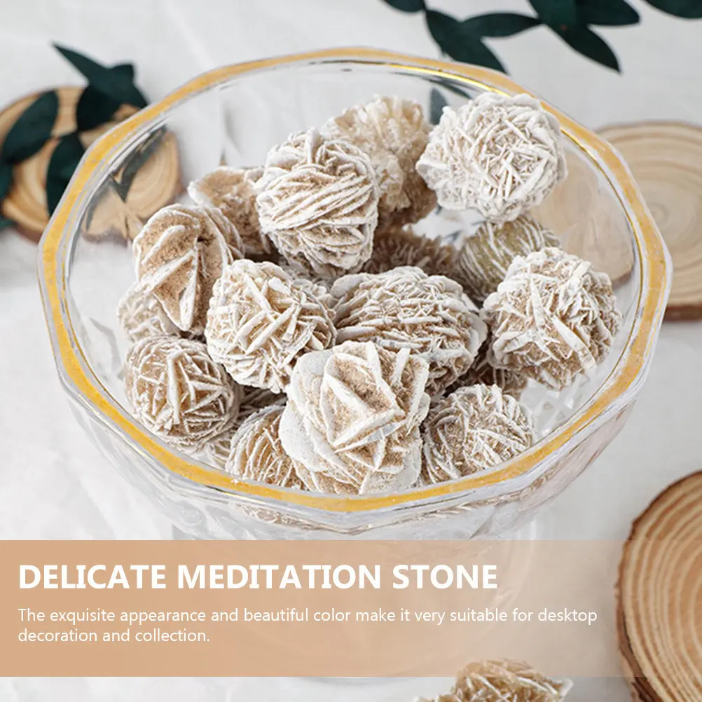 5Pcs Desert Rose Crystal Specimen Irregular Crystal Stone Ornament for Desktop Decor Home Office Wedding Feng Shui Tabletop