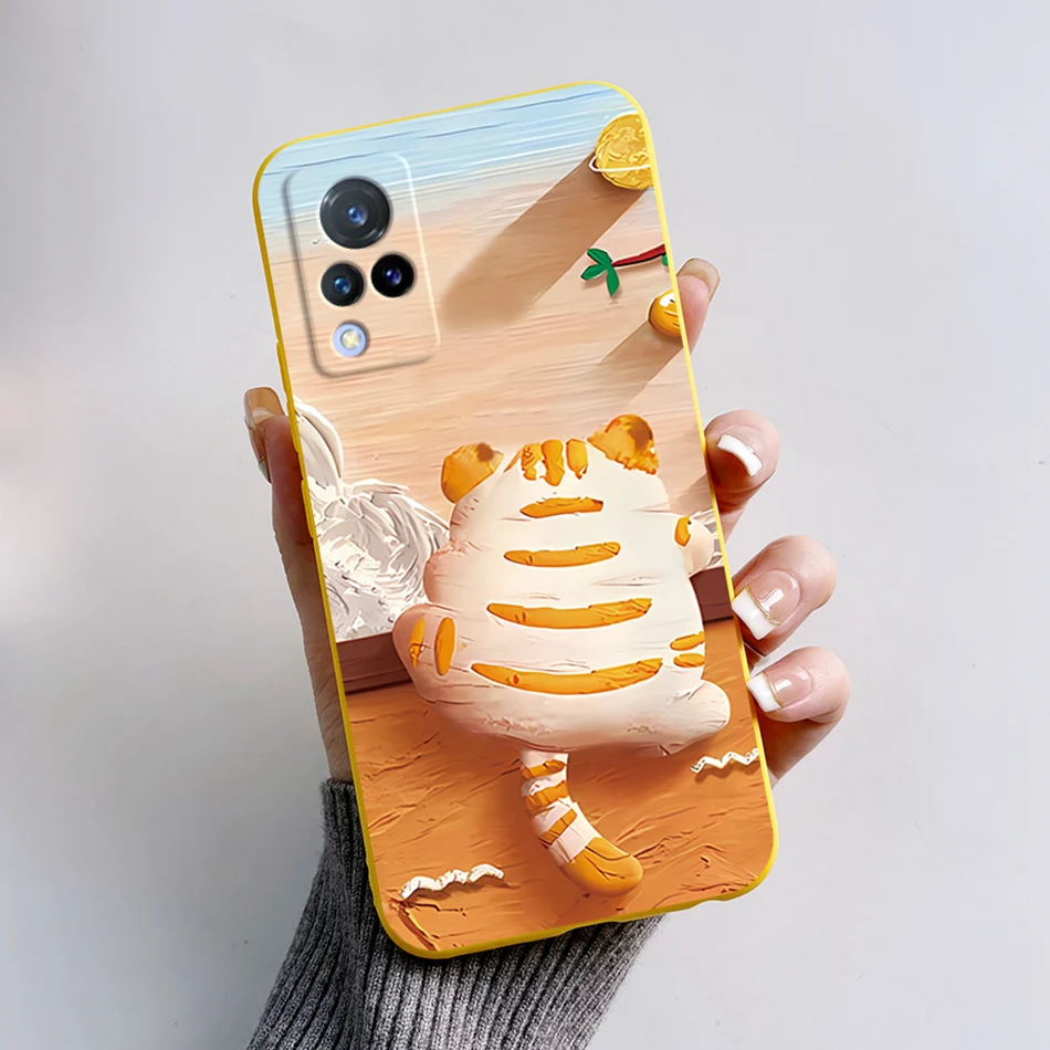 For Vivo V21 Case Vivo V21e Soft Silicone Cute Bear Cartoon Frog Back Cover Phone Case For Vivo V21 V 21 E Fundas VivoV21 Capa