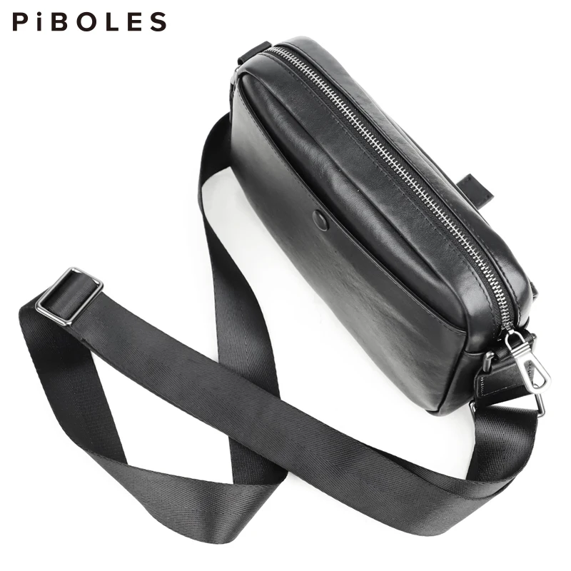 

Soft Leather Men's Shoulder Bag Business Genuine Leather Crossbody Messenger Bag Trendy Male 8.3 In iPad Bag