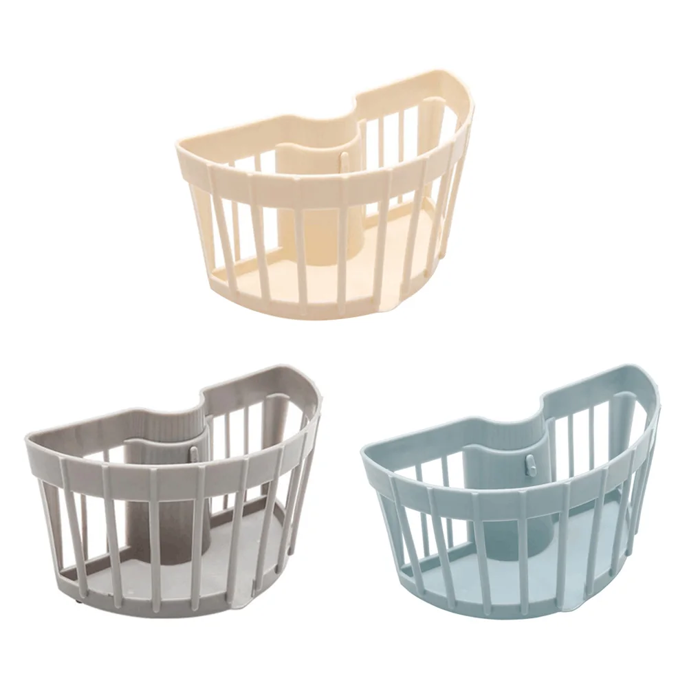 

3 Pcs Sink Drainer Kitchen Basket for Soap Storage Clip on Faucet Rack Holder Plastic Drain Bath Hardware Adjustable PP Material