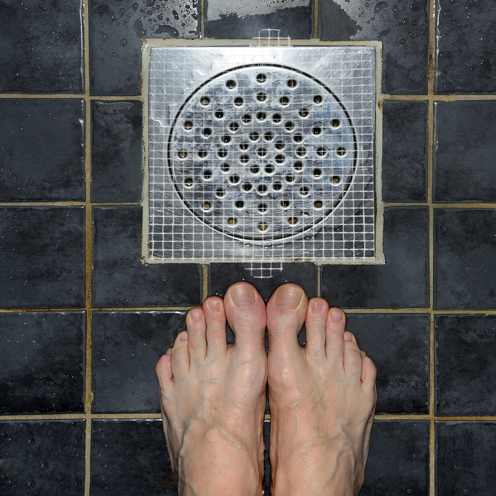 

50pcs Floor Drain Sticker Mesh Design Hair Catcher Filter For Bathtub Shower Sink Disposable Bathroom Supplies Drain Strainer