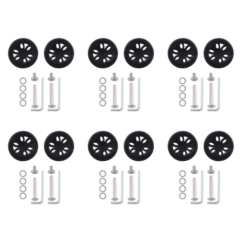 عجلة للأمتعة مقاومة للاهتراء من البولي يوريثين ، عجلات بديلة للحقيبة ، عجلات 50X15 ، 6 مجموعة
