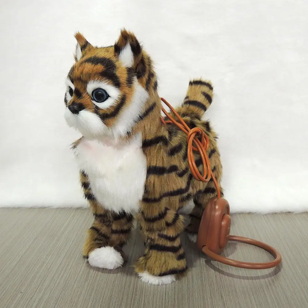 Gato Robot electrónico de peluche para gatos, canciones que cantan, paseo de perro, correa eléctrica para gatito, Control de música, gato, juguete de animales para niños