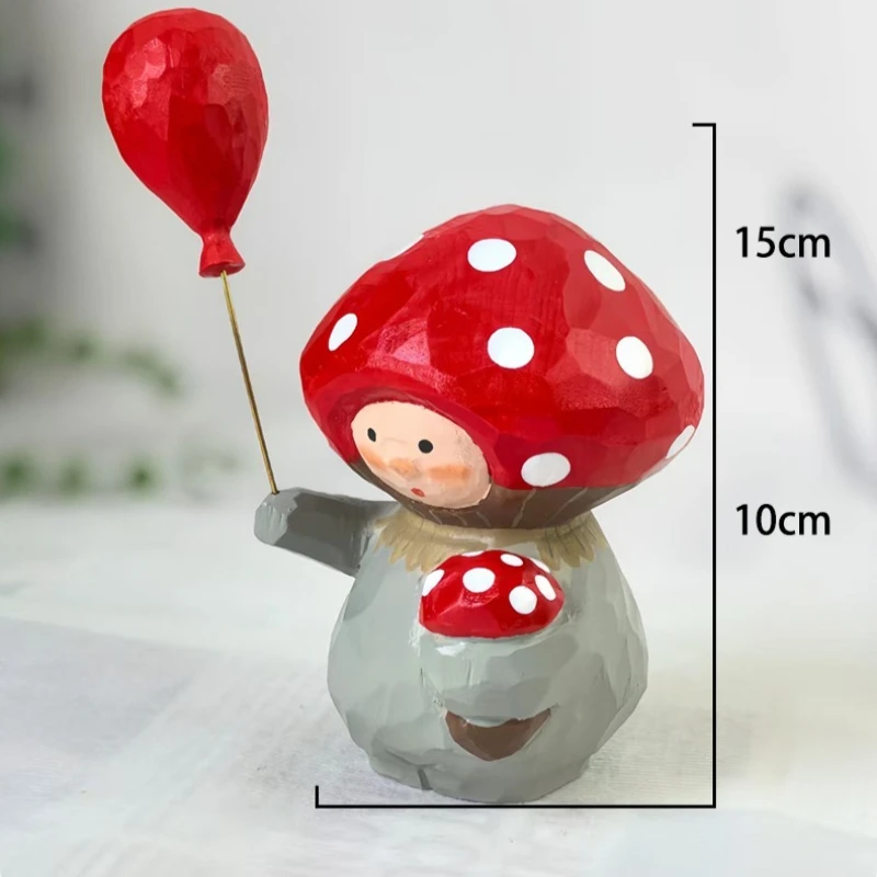 DIY Bonsai Decoration Mushroom Man Article Handmade Wooden Craft Creative Wood Decor Ornament Miniatures Desk Decoration Gifts