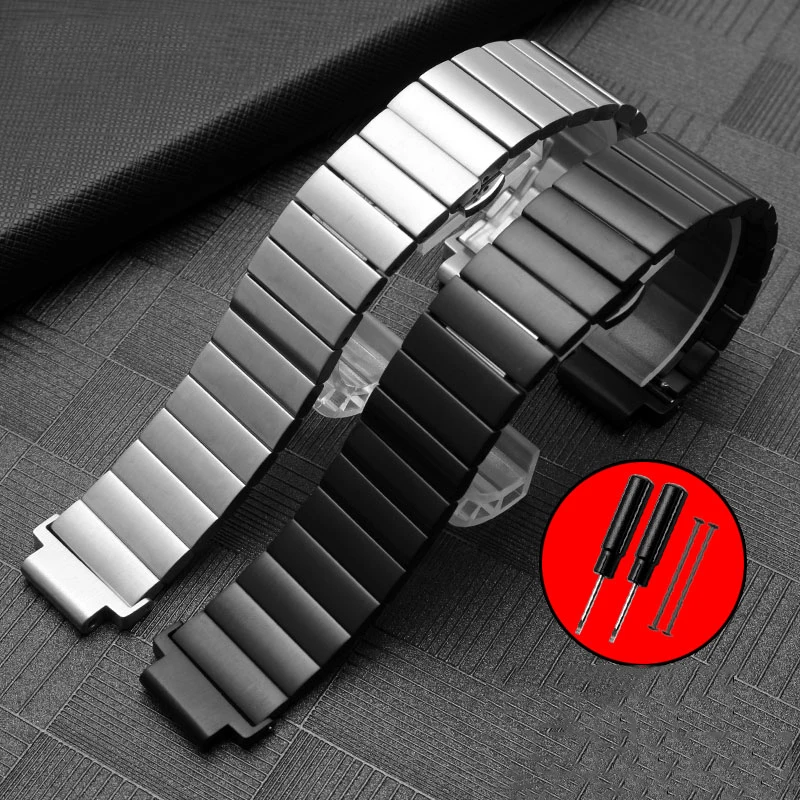 For Men\'s TIMEX T2N720 T2N721 TW2R55500 T2N739 Garmin Soild Stainless Steel Watchband Watch Strap 24*16mm Lug End Metal Bracelet