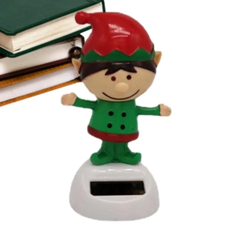 Solar Powered Shaking Head Solar Car Dancing Toy Cartoon Elf Design Solar Dancing Figures For Car Dashboard Interior Decoration