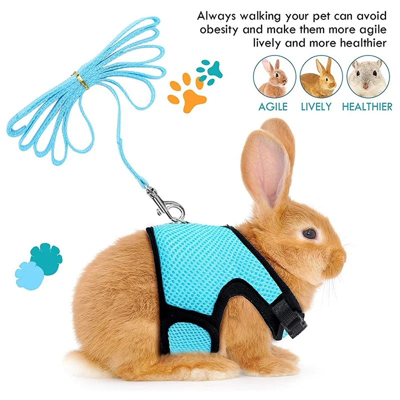 Summer Guinea Pig Hamster Ferret Leash Breathable Mesh Rabbit Pet Harness Bunny Accessories for Cats Cosas Para Animales Reales