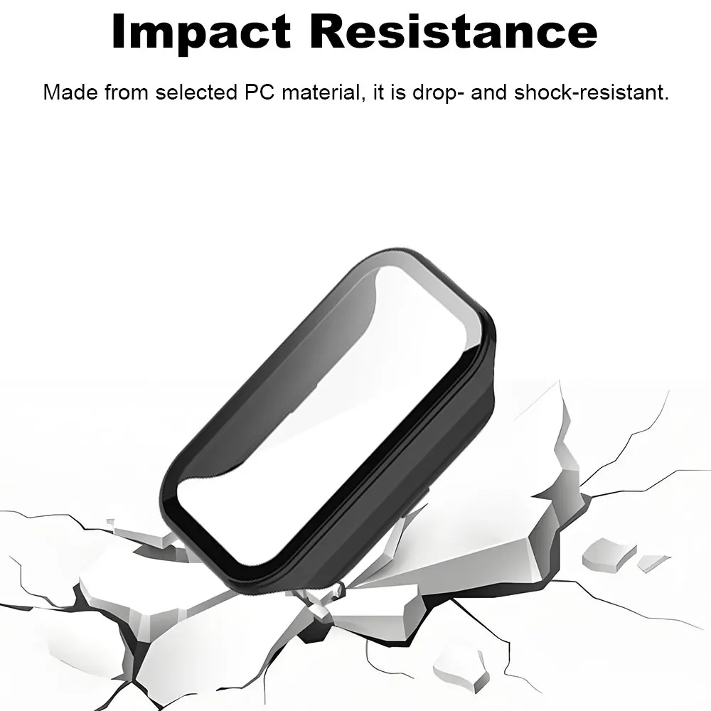 PC Watch Case+Glass For Xiaomi Mi Band 8 Active Smart Watch Anti-scratch Screen Protector For Redmi Band 2 Bumper Accessories