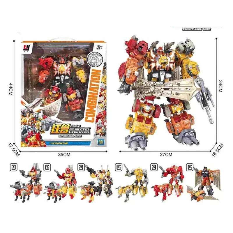 

Transformation 6 IN 1 Predaking Action Figure Collectible Model Figures Toy for Kids Birthday Gift