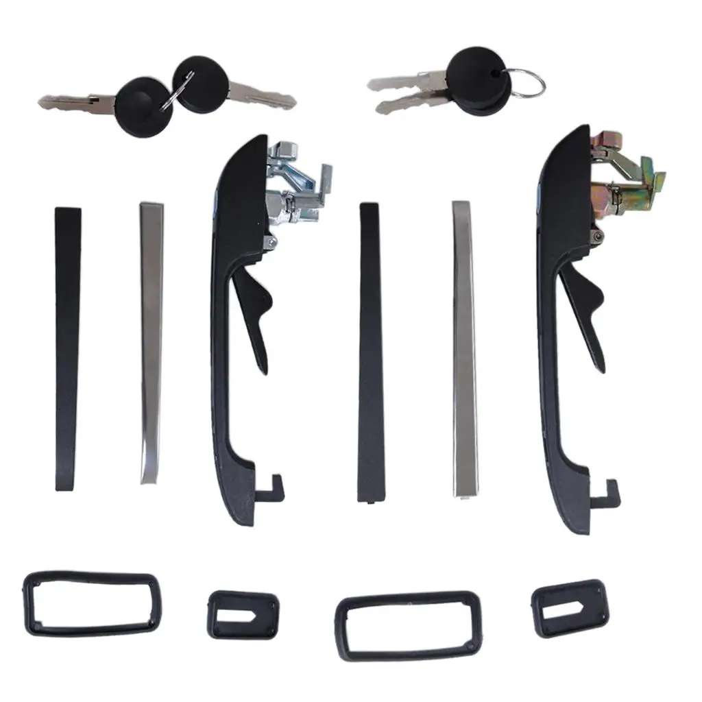 Reliable Car Door Handle Set Front Left Exterior Interior Replacement for Volkswagen Golf Jetta MK1 MK2