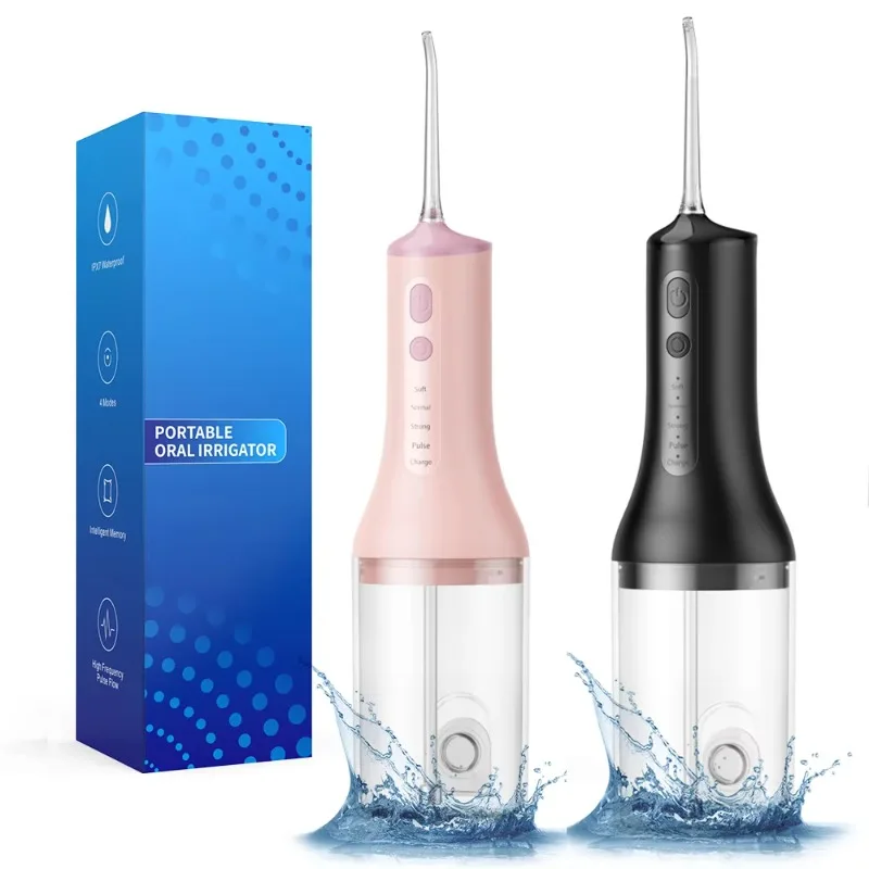 

Water Dental Flosser Teeth Cordless Portable Oral Irrigator with 60 to 120 PSI 4 Modes 300ML Tank Teeth Cleaning Water Flossers