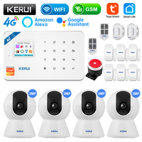 KERUI W184 Tuya Security Protection Smart Home GSM 4G WIFI Alarms Anti Theft Security Alarm System Kit Sensor 6 Languages Garage