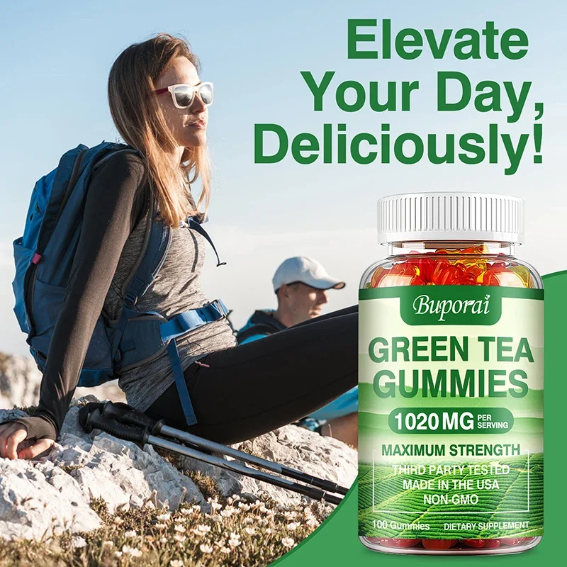 Green Tea Fat Gummies - Burn and Suppress Fat, Control Appetite, Weight, Intestinal Health