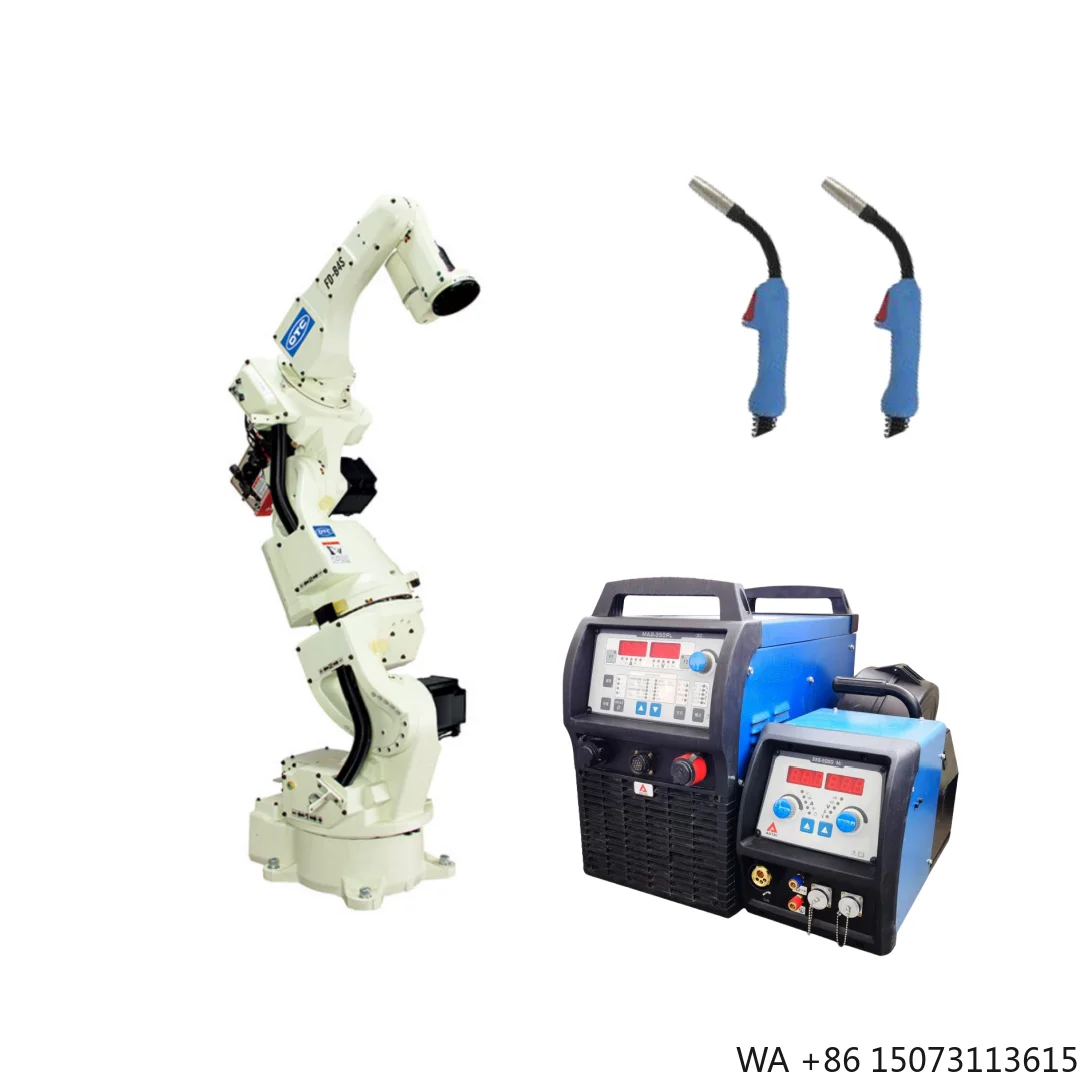 6-Axis Welding Robot Arm with 4kg Payload and 1440mm Reach, Includes Welding Power Source and Torches for Materials