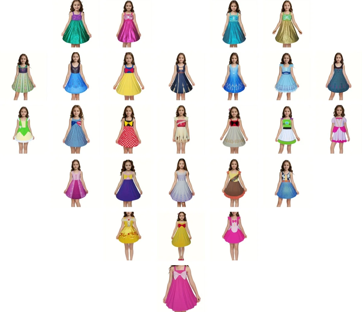 Girl Belle Princess Dress Softest Everyday Wear Aurora Ice Queen Moana Summer Birthday Costume Dress Christmas Cosply Dress