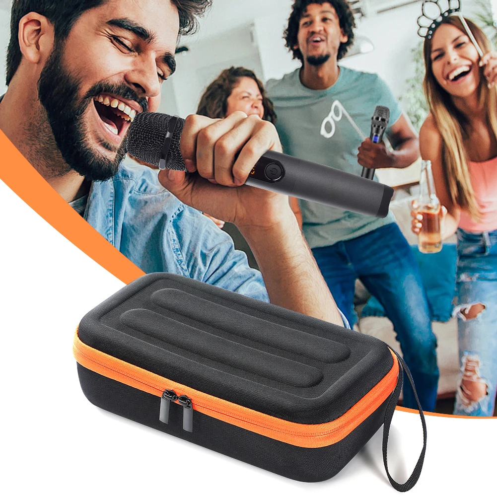Borsa da viaggio da viaggio con doppio microfono portatile con batteria ricaricabile Borsa da viaggio con microfono a 2 slot Custodia da viaggio rigida per microfono wireless JBL PartyBox