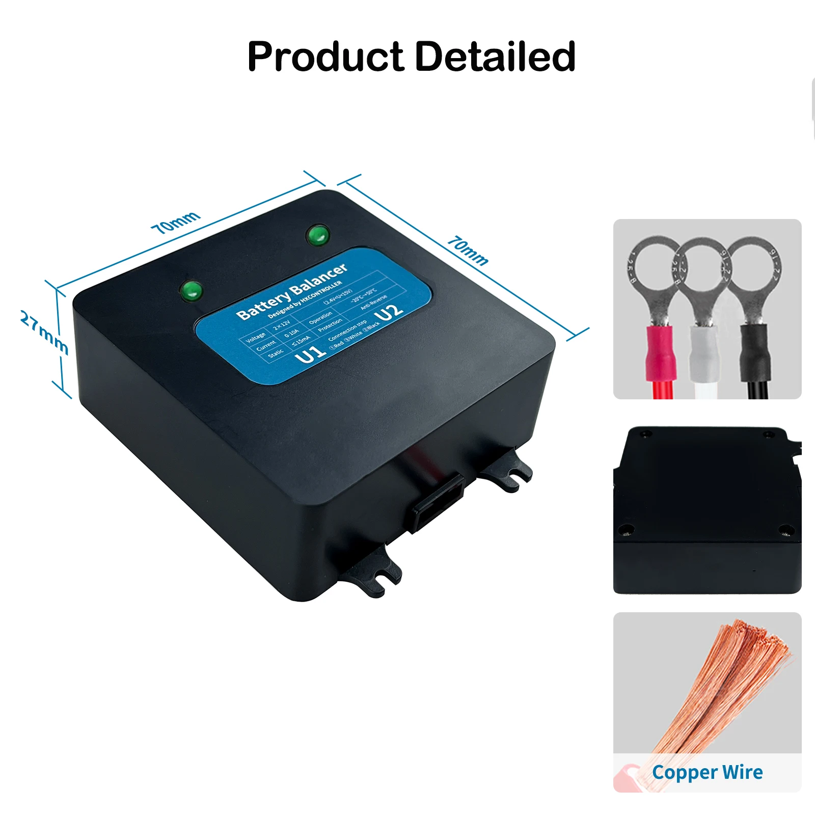 24V Solar System Battery Voltage Equalizer Balancer for 2X 12V Gel AGM Lead Acid Batteries Lead acid Lifepo4 Battery Regulator