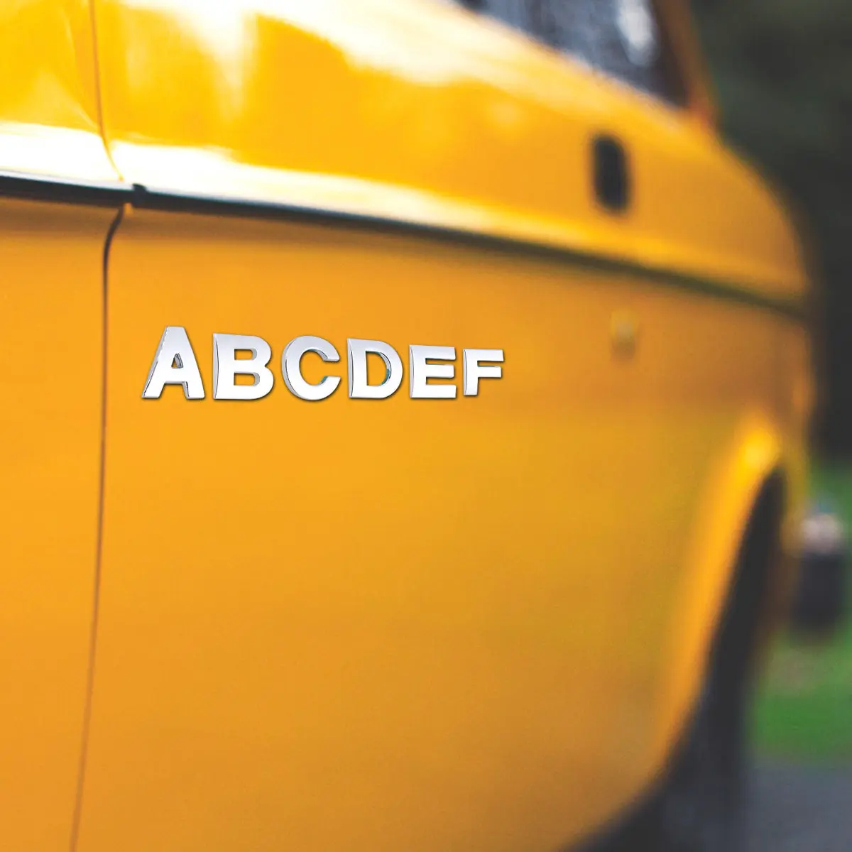 3D Metallic Alphabet Car Sticker DIY Auto Emblem Badge Decal Silver Smooth Surface Easy Apply Remove Residue Waterproof Eco