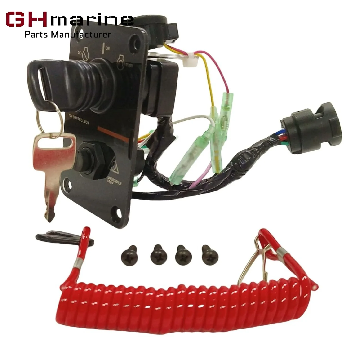 Single Engine Key 12V Switch Panel Assembly On Off Start Control Box for Yamaha Outboard Boat Marine 704-82570-08 704-82570-12