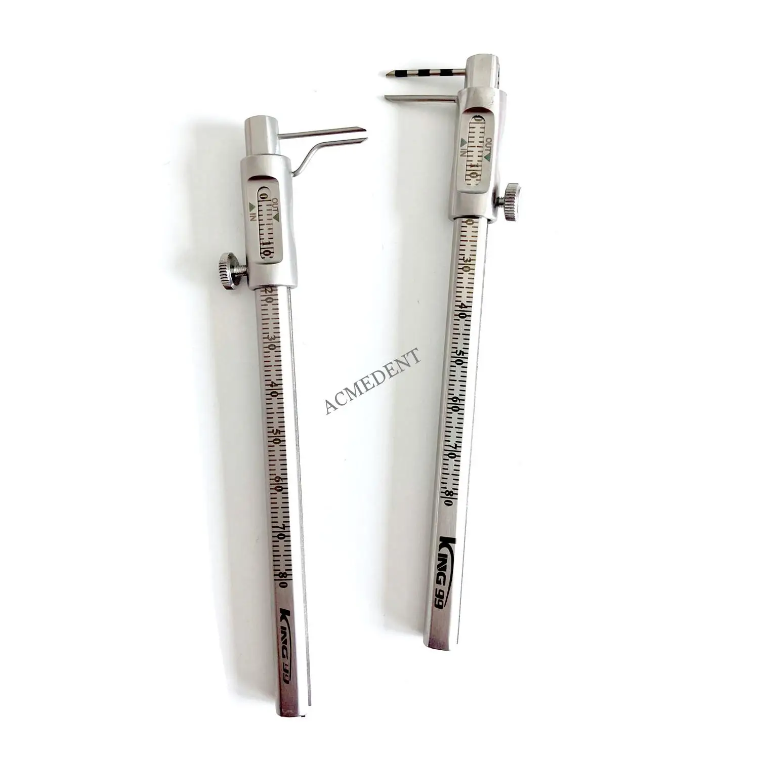 Dental Orthodontic Bone Extrusion Measuring Ruler Sliding Caliper 0-80mm Implant Straight Head Gauge Caliper