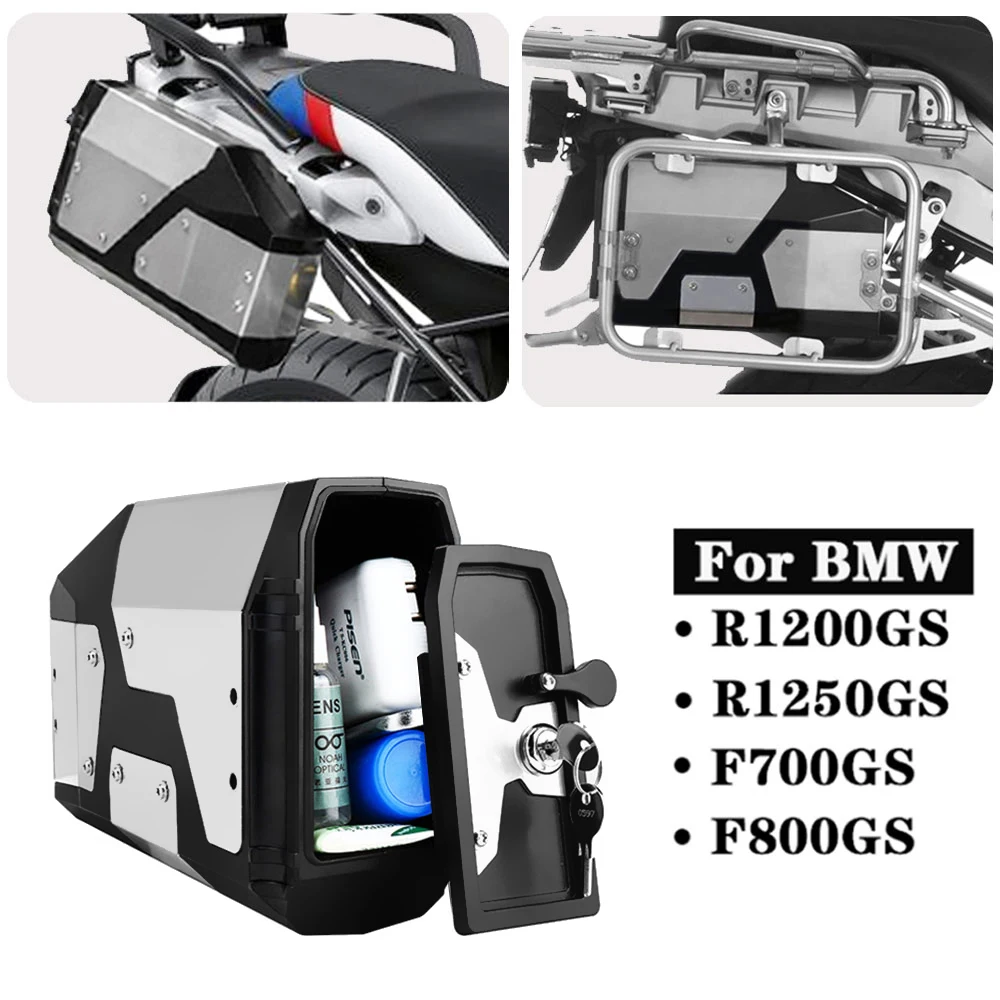 New Arrival! Tool Box For BMW r1250gs r1200gs lc & adv Adventure 2002 2008 2018 for BMW r 1200 gs Left Side Bracket Aluminum box