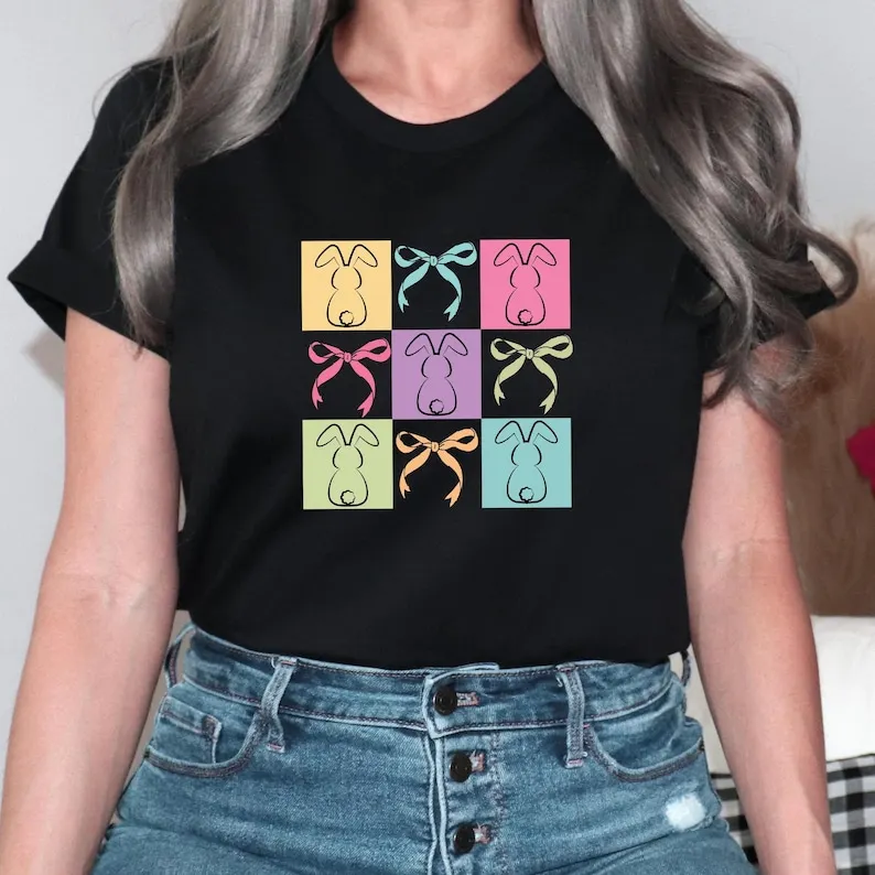 

Пасхальный кролик Кокетка Счастливой Пасхи Пасхальный кролик Пасхальный подарок Пасхальная футболка Забавный пасхальный подарок Эстетическая одежда с рукавами в стиле Харадзюку