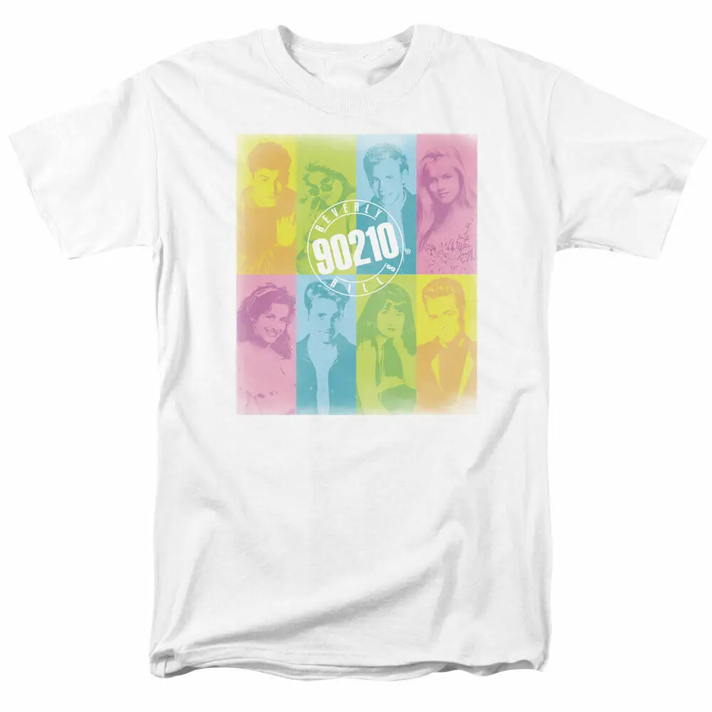 Beverly Hills 90210 Color Block of Friends T Shirt Mens Licensed Classic White