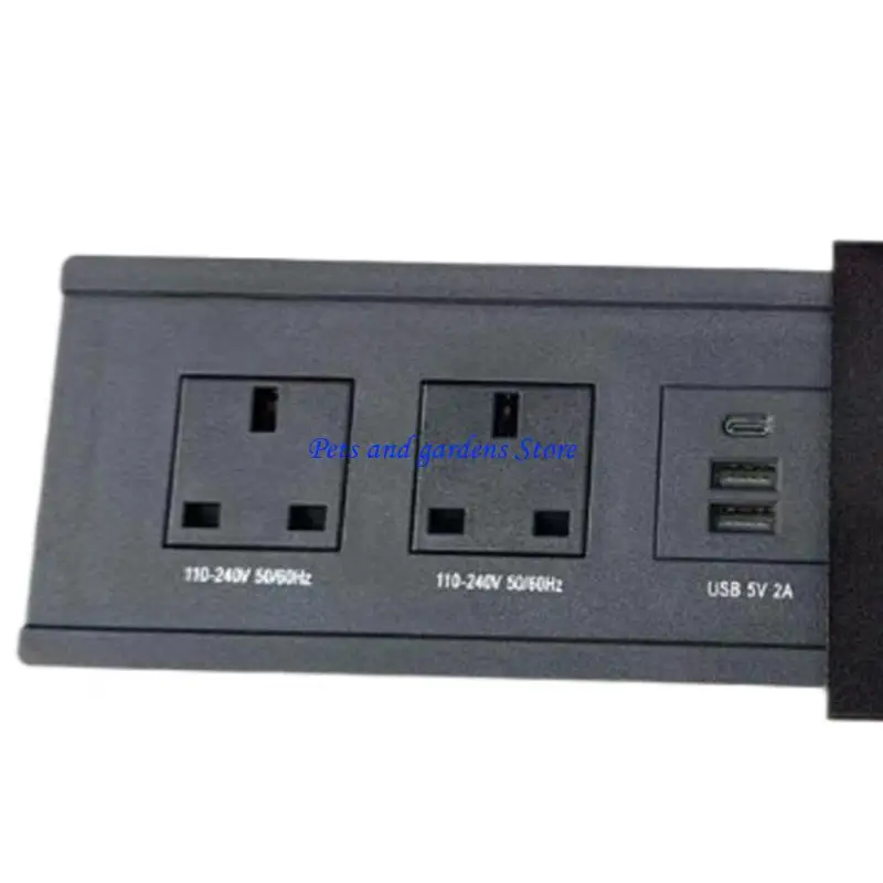 

H051 Smarted Recessed Socket Double Charging Port Slide Cover Durability Aluminum