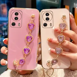 For Xiaomi 13 Lite Case Luxury Diamond Bracelet Chain Silicone Case for Xiaomi 13 12 12X 12T 11T Mi 9 10 11 Lite Pro Coque Cover