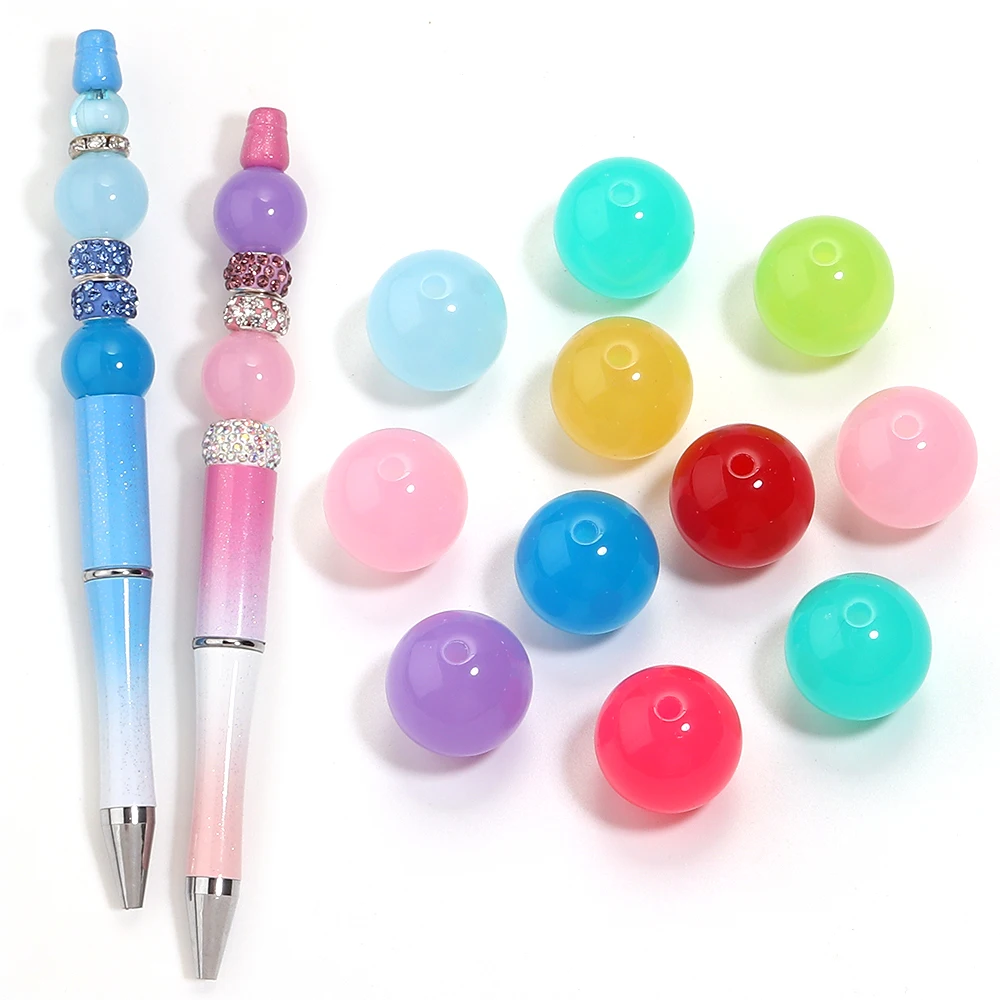 20pcs 16mm Acrylic Beads Candy Color Round Loose Spacer Beads For DIY Jewelry Making Bracelets Necklace Phone Key Chain Findings - view 4