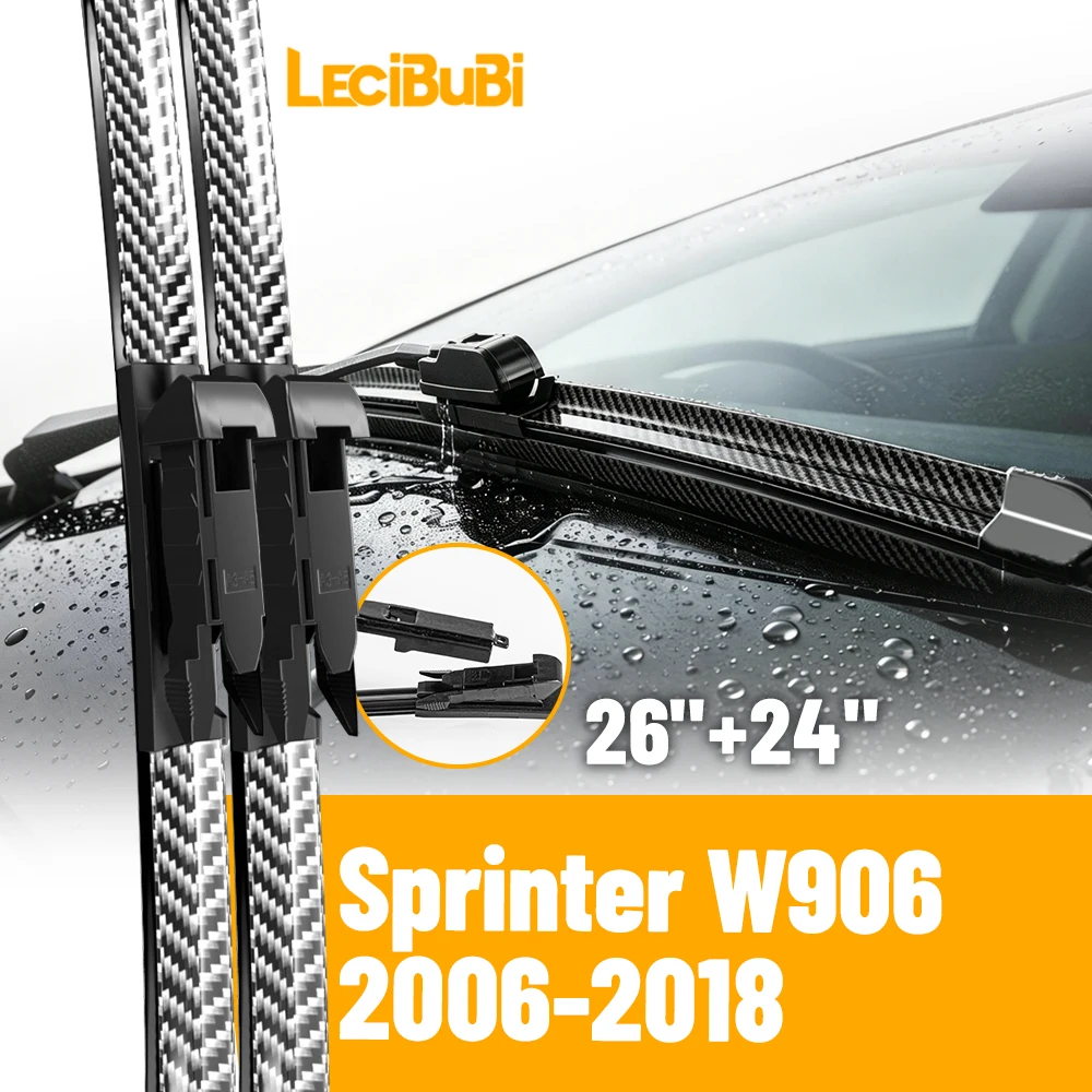 

2pcs Front Windshield Windscreen Wiper Blades For Mercedes-Benz Sprinter W906 2006-2018 Rubber Brushes Car Accessories 26"+24"