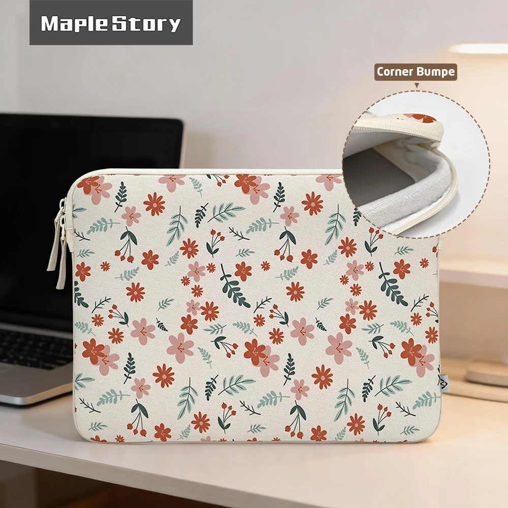 Floral Pattern Laptop Sleeve For 13 13.6 15.6 Inch Computer Bag MacBook Neo/Air Dell Lenovo Memory Foam Laptop Case Notebook Bag