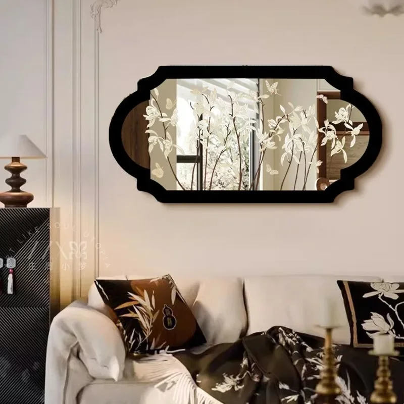 Stickers Vintage Mirror Wall Funky Bathroom Unique Sticky Mirror Makeup Irregular Espejo Adhesivo Pared House Accessories